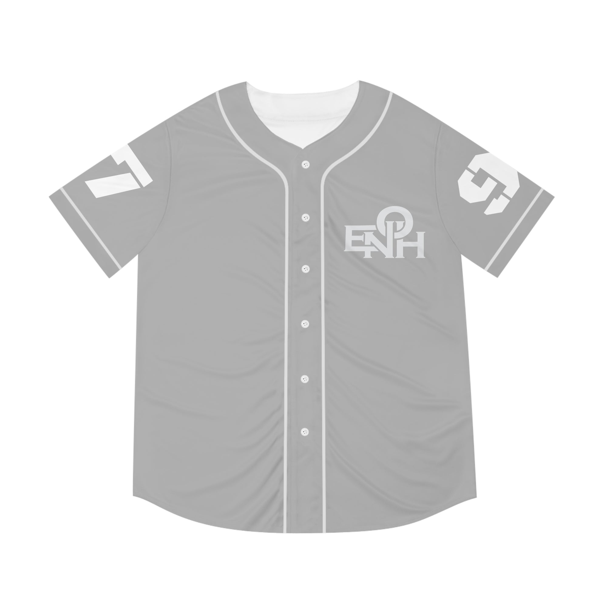 LIGHT GREY/WHITE ENOH BASEBALL JERSEY