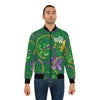 GREEN MARDI GRAS TIME BOMBER JACKET