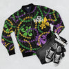 BLACK MARDI GRAS TIME BOMBER JACKET