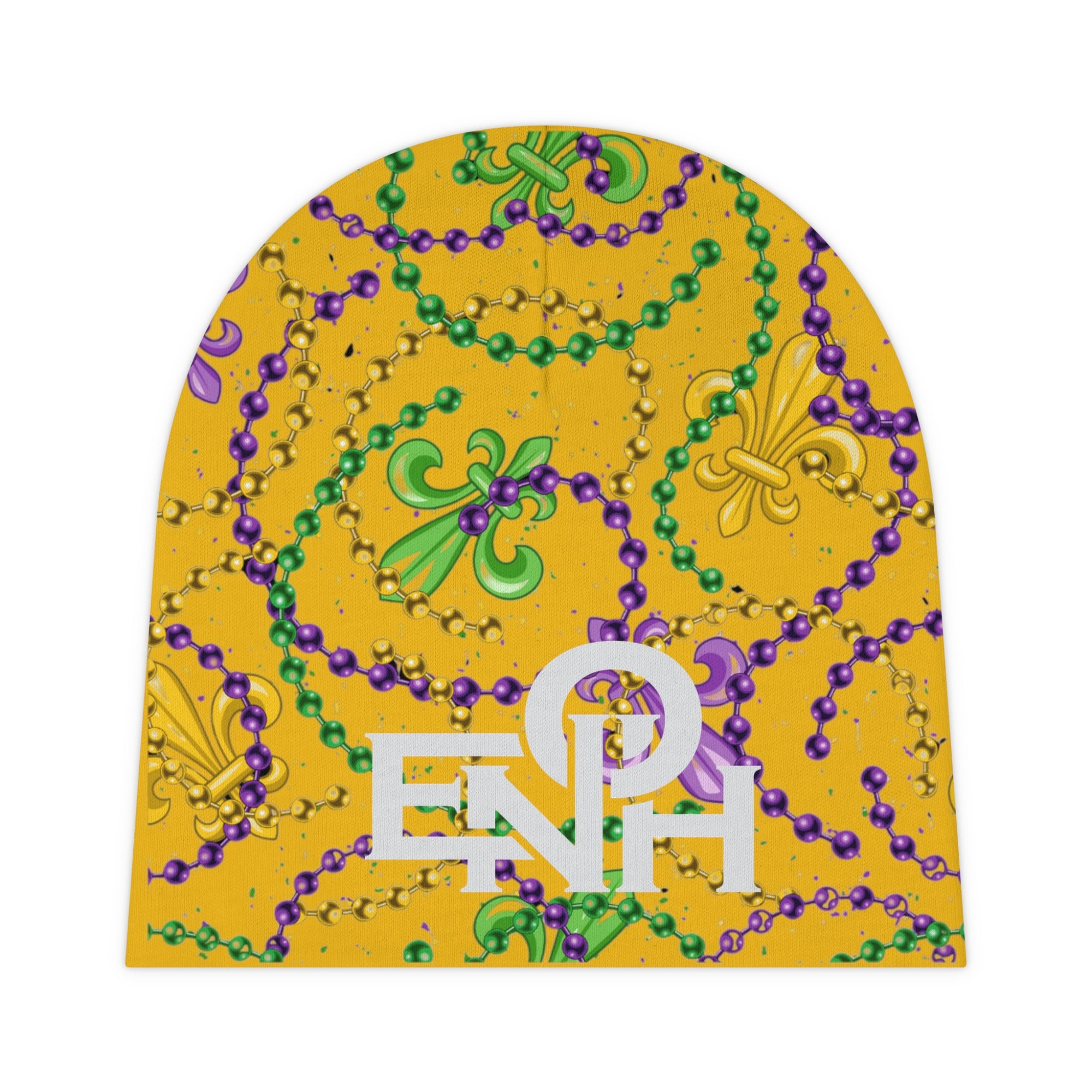 It's Mardi Gras Time Baby Beanie Gold