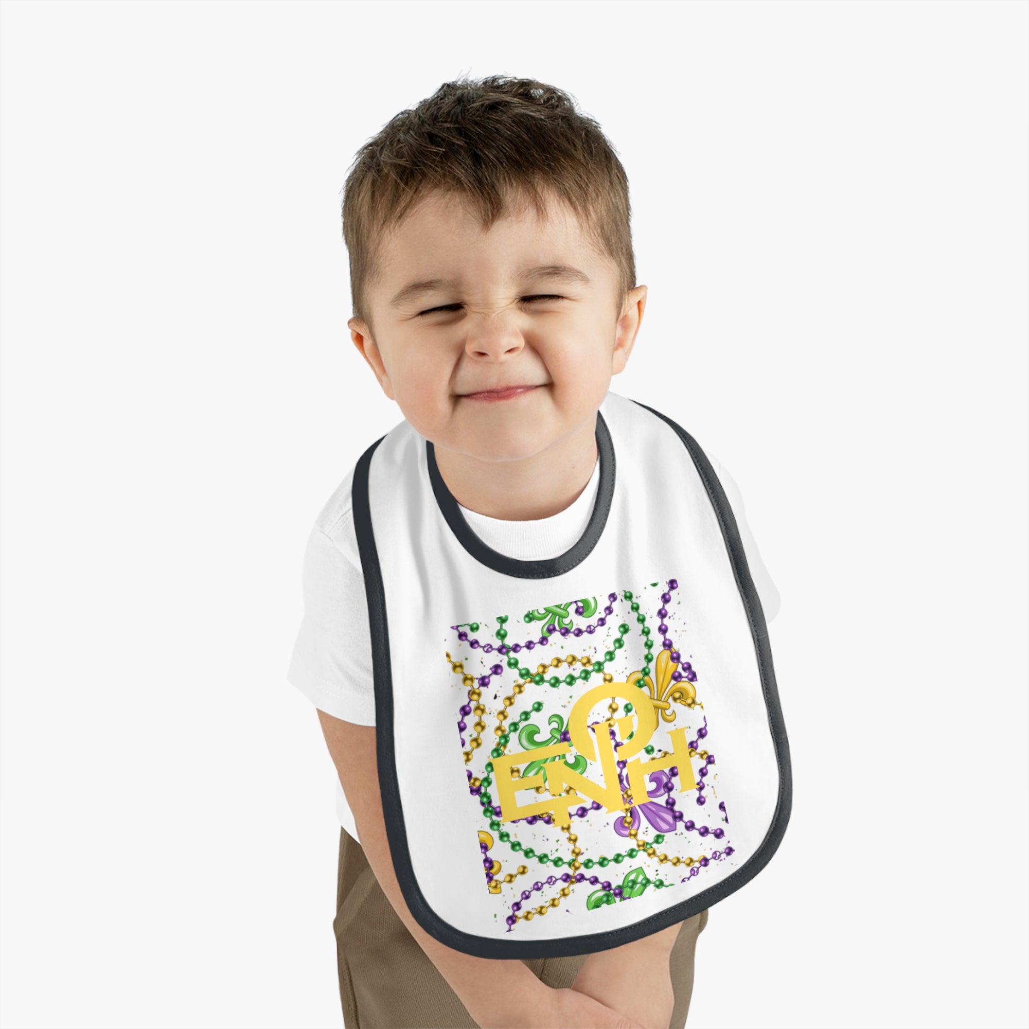 It's Mardi Gras Time Baby Bib