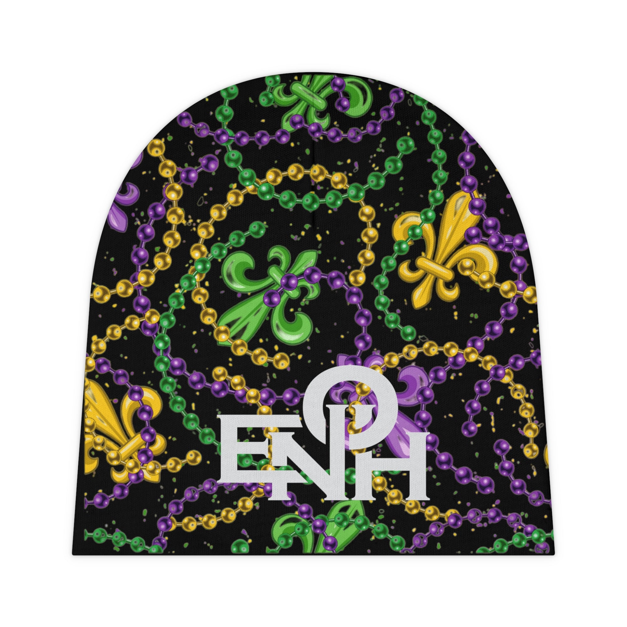 It's Mardi Gras Time Baby Beanie Black