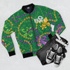 GREEN MARDI GRAS TIME BOMBER JACKET