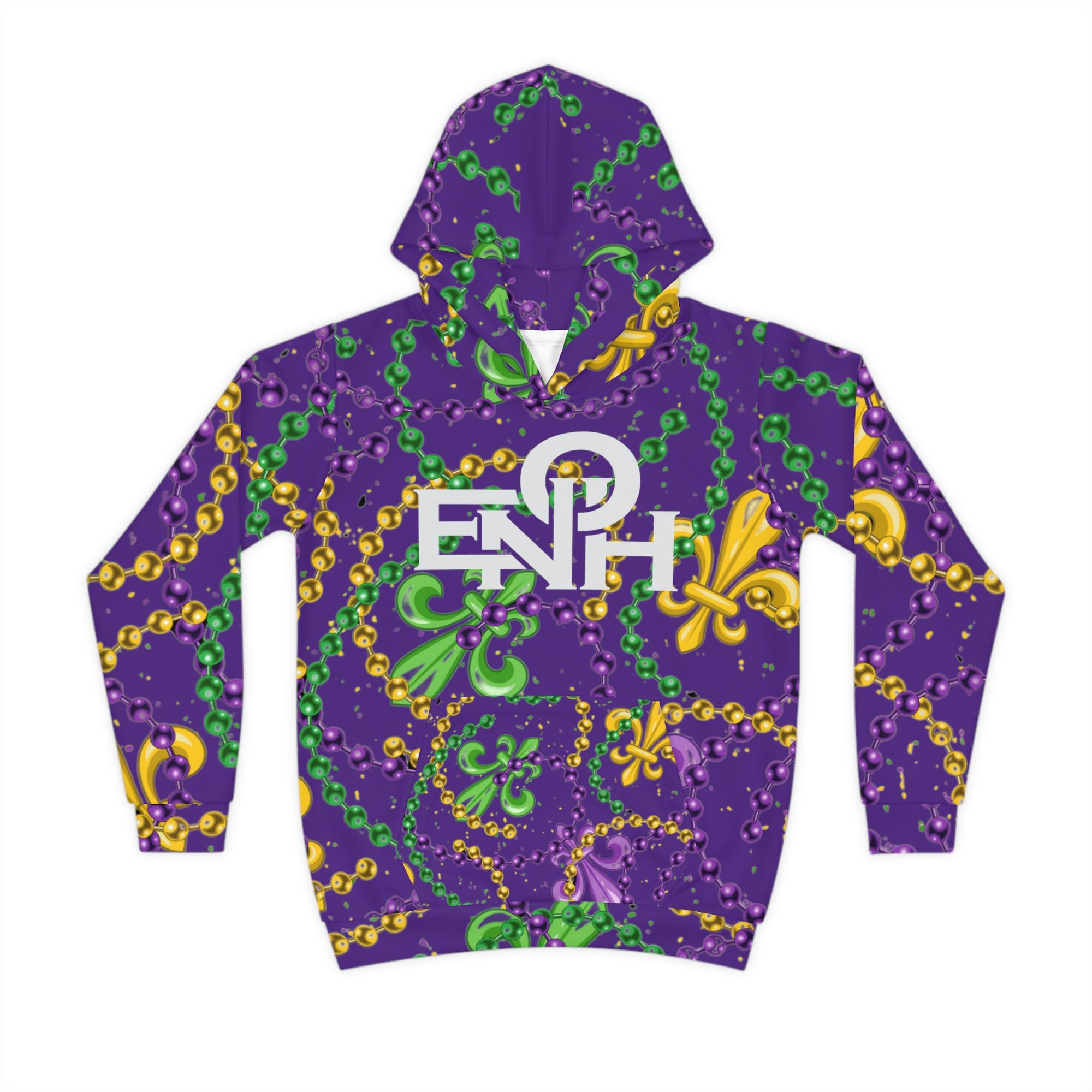 PURPLE MARDI GRAS TIME CHILDREN'S HOODIE