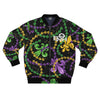 BLACK MARDI GRAS TIME BOMBER JACKET