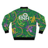 GREEN MARDI GRAS TIME BOMBER JACKET