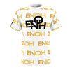 WHITE/GOLD ENOH PATTERN TEE