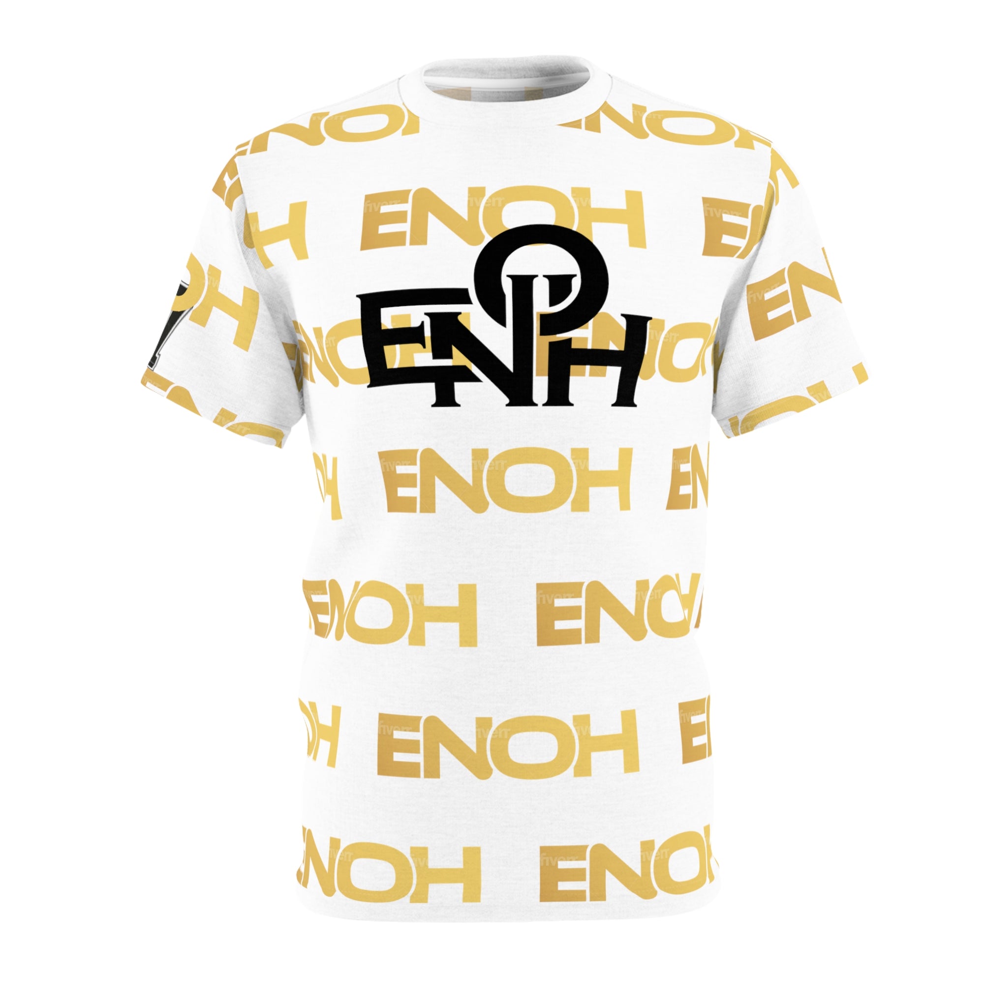 WHITE/GOLD ENOH PATTERN TEE