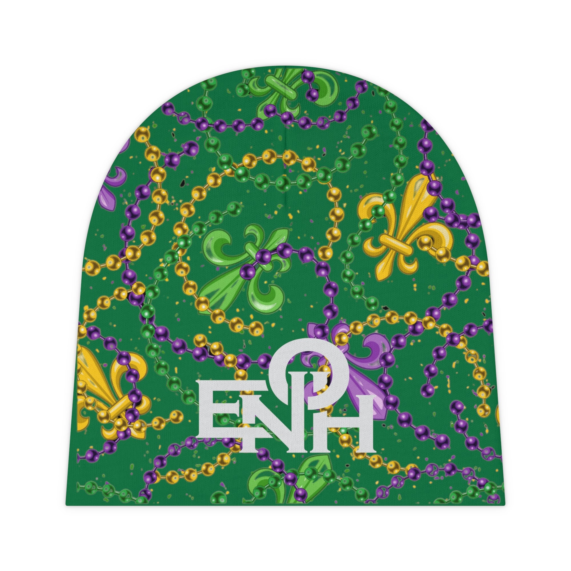 It's Mardi Gras Time Baby Beanie Green