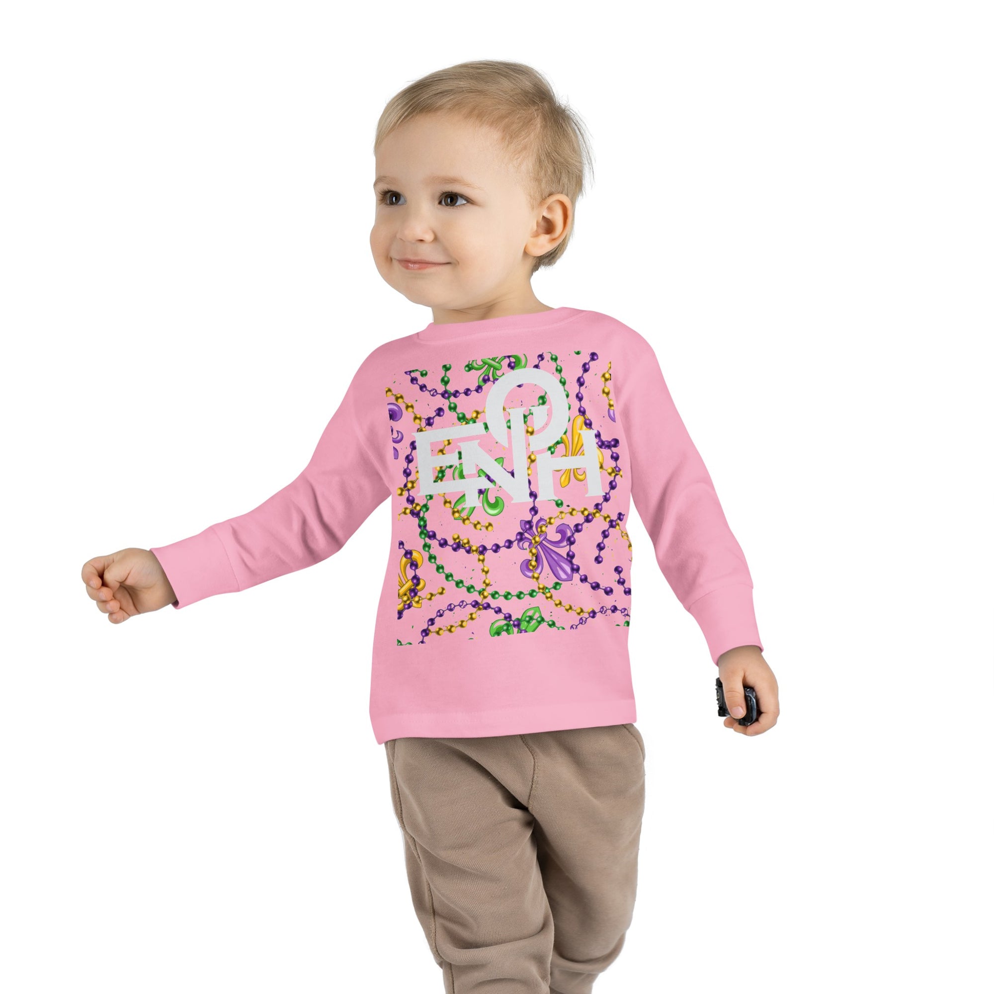 It's Mardi Gras Time Toddler Long Sleeve Tee