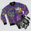 PURPLE MARDI GRAS TIME BOMBER JACKET