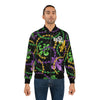 BLACK MARDI GRAS TIME BOMBER JACKET