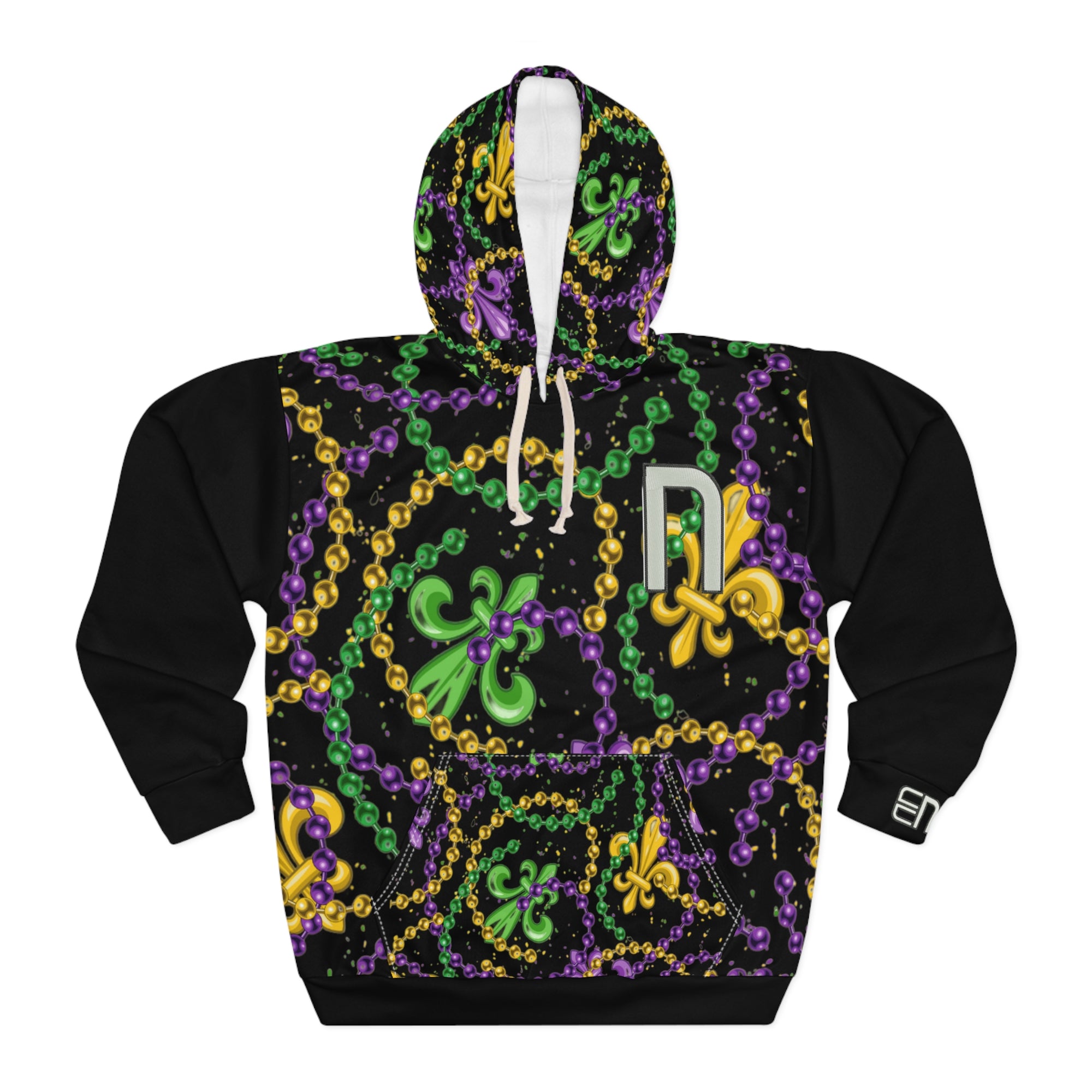 BLACK MARDI GRAS TIME PULLOVER