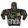 BLACK MARDI GRAS TIME ZIP HOODIE