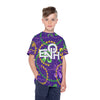 It&#39;s Mardi Gras Time Kids Sports Jersey Purple