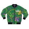 GREEN MARDI GRAS TIME BOMBER JACKET