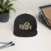 ENOH BLACK &amp; GOLD FLAT BILL CAP