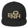 ENOH BLACK &amp; GOLD FLAT BILL CAP