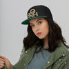 ENOH BLACK &amp; GOLD FLAT BILL CAP