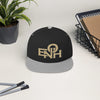 ENOH BLACK &amp; GOLD FLAT BILL CAP